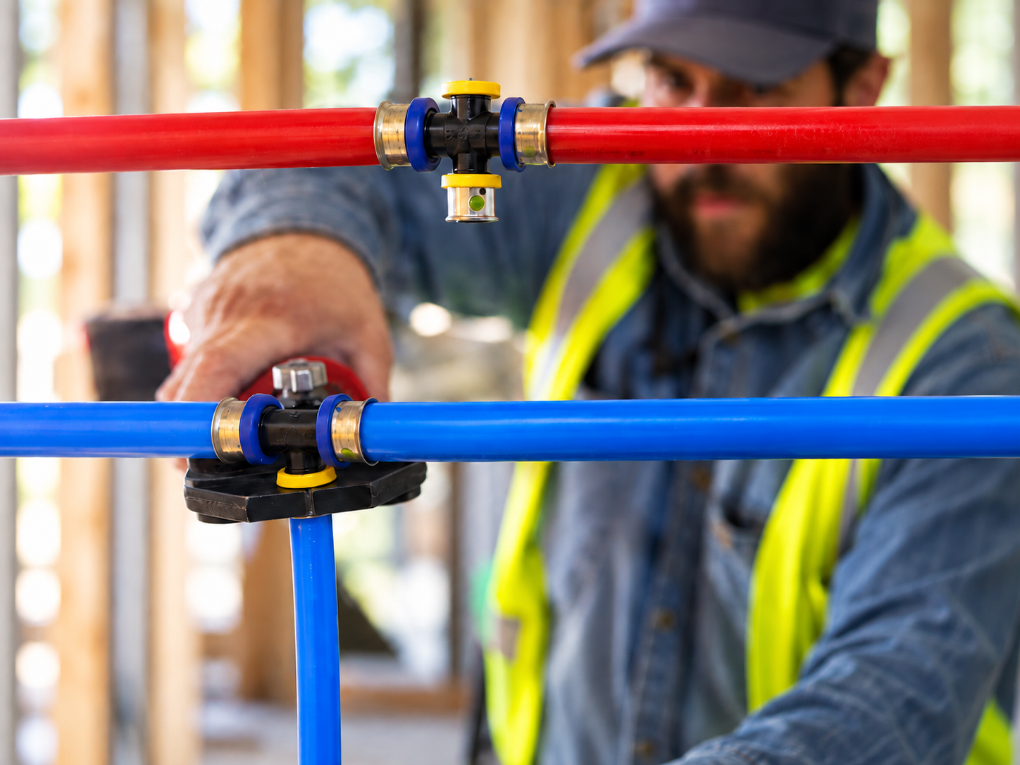 Infinity Plumbing technician evaluating residential piping for a repipe